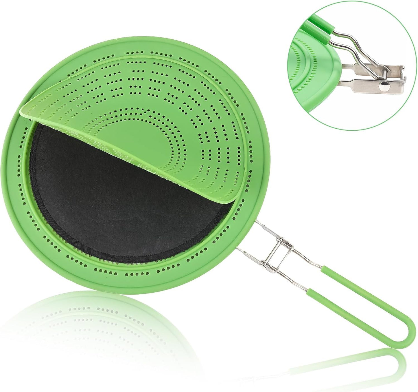 Silicone Splatter Screen for Frying Pan 13 Inch - Grease Splatter Guard with Foldable Handle, Dishwasher Safe & Never Rusts, Fits Most Pans for Stove Top & Bacon Cooking