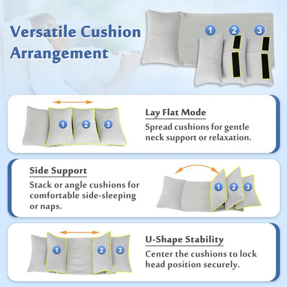Head Stabilizer, Head Support Pillow for Elderly – Back Sleeping Aid for Post Surgery Recovery, Recliner & Wheelchair Headrest Cushion, Adjustable Neck Cradle (Grey)