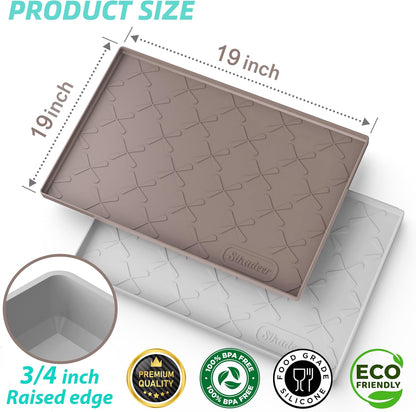 Waterproof Under Sink Mat 34" x 22", Silicone Mat Kitchen liner | BPA-Free Silicone Tray with Raised Lip Protect Cabinets from Leaks, Versatile Home Organizer for Bathroom, Pets, Boots, Floor