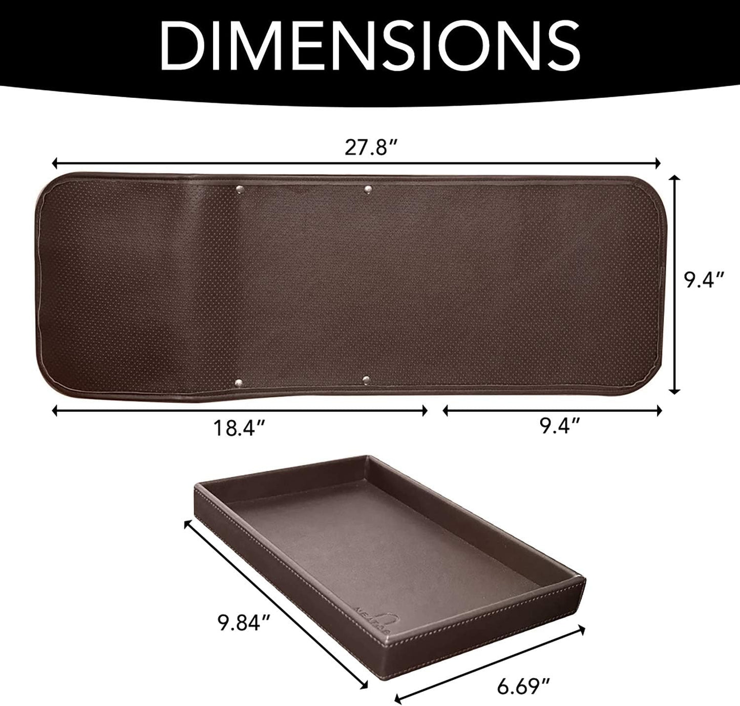 NEATOPA Couch Remote Caddy Control Holder Sofa Organizer with Detachable Wooden Snack Tray for Recliner Mattresses Chair Armrests with 4 Slots - 1 Large Pockets and 3 Small Pockets (Brown)