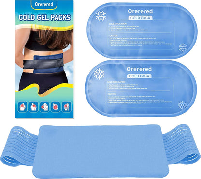 Ice Packs for Injuries Reusable Knee Gel Ice Pack Wrap for Swelling Black