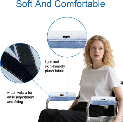 SPRING SEAON Wheelchair Armrest Pads Covers Fuzzy Desk Chair Arm Pads Soft