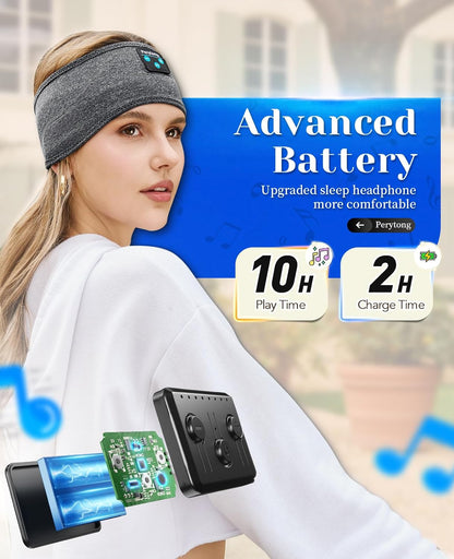 Perytong 2 Pack Sleep Headphones, Sleeping Headphones | Bluetooth Headband with Ultra-Thin HD Stereo Speaker, Wireless Headphone for Sports, Insomnia, Yoga, Air Travel, Meditation