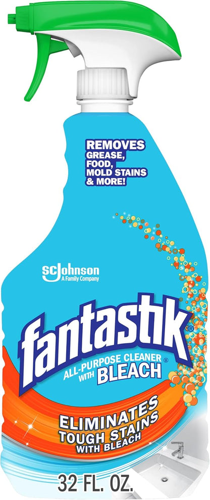 Fantastik All Purpose Cleaner, Multipurpose Surface Cleaner & Kitchen Grease Removal, Packaging Designed to Prevent Leakage and Breakage, Fresh Scent, 32 Fl Oz