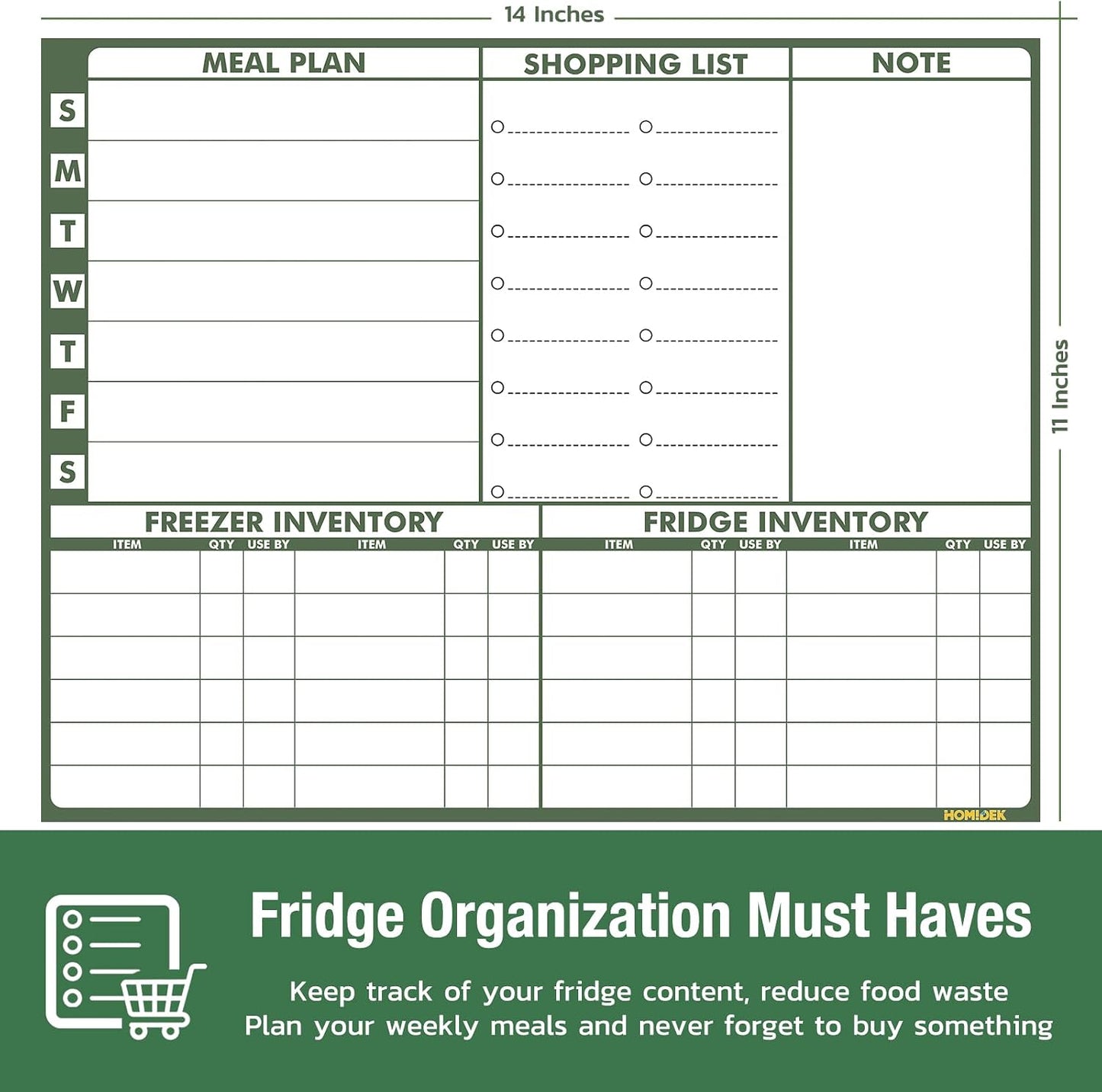 Magnetic Fridge Calendar Magnet, Dry Erase Whiteboard Calendar and Family Chore Chart for Adults with Magnetic List, Dry Erase Markers and Eraser - 14 x 11 Inches