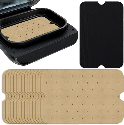 WMKGG Silicone Air Fryer Liners, 2PCS Air Fryer Silicone Liners | Reusable Rectangular Non-Stick Basket Accessories for Ninja Foodi Dual DZ201/DZ401 8-10QT