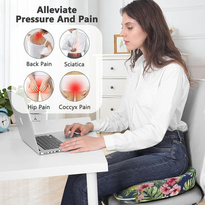 Tailbone Pain Relief Cushion, Memory Foam Seat Cushion for Coccyx Sciatica Pain Pressure Relief Office Desk Chair