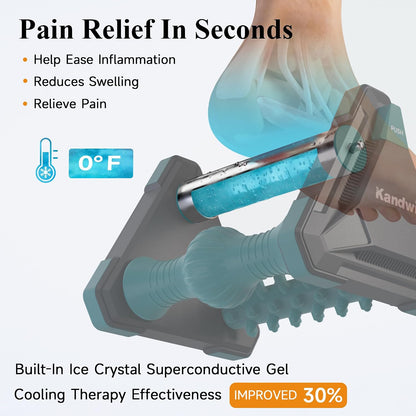 Icing Foot Roller Massager for Plantar Fasciitis Relief, Cold Therapy Massage Tool for Heel Arch Pain & Sore Tired Feet, Runners, Athletes, Standing Workers, Home Office Gym Use, Grey
