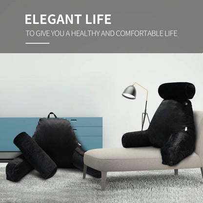 26" Reading Pillow for Sitting Up in Bed, Backrest with Arms