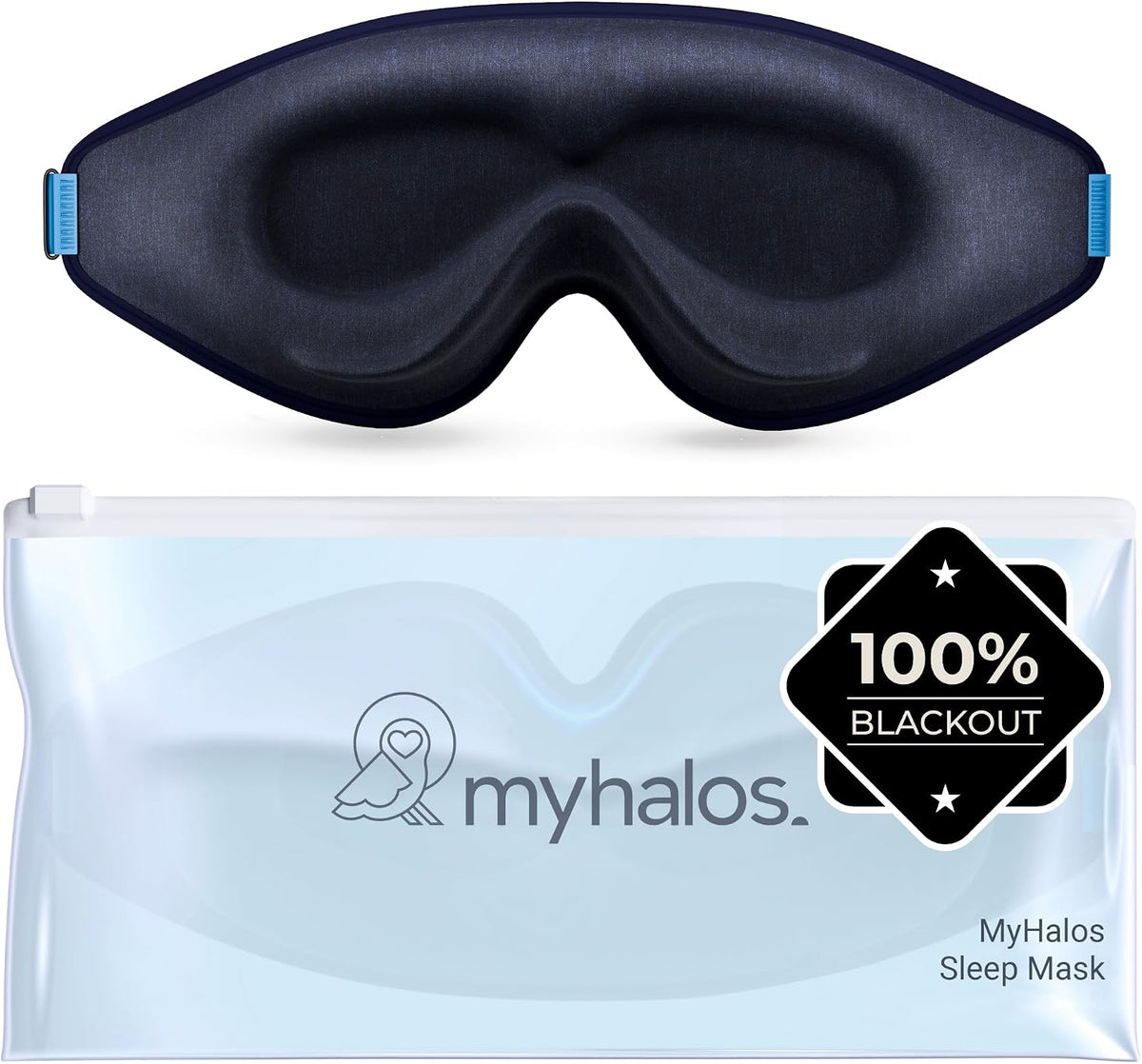MyHalos® Sleep Mask for Men and Women, 3D Blackout Eye Masks for Sleep