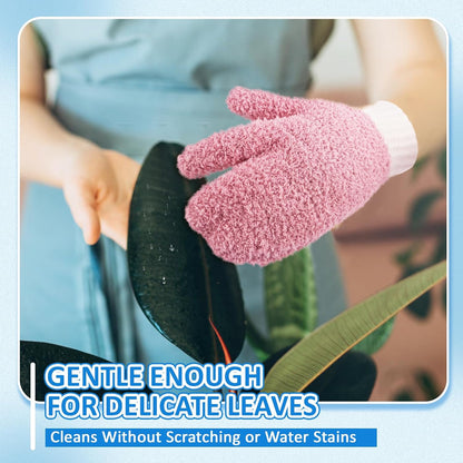 MIG4U Microfiber Dusting Gloves House Cleaning Glove for Blinds, Windows, Shutters, Furniture, and Car, Reusable Lint-Free Blue 1 Pair S/M