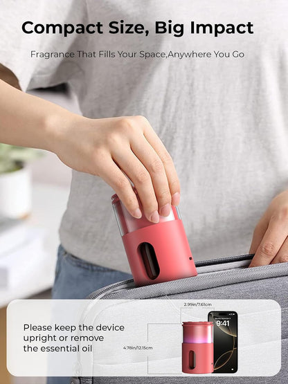 Waterless Essential Oil Diffuser: 𝟗-𝐂𝐨𝐥𝐨𝐫 𝐋𝐄𝐃 for Home