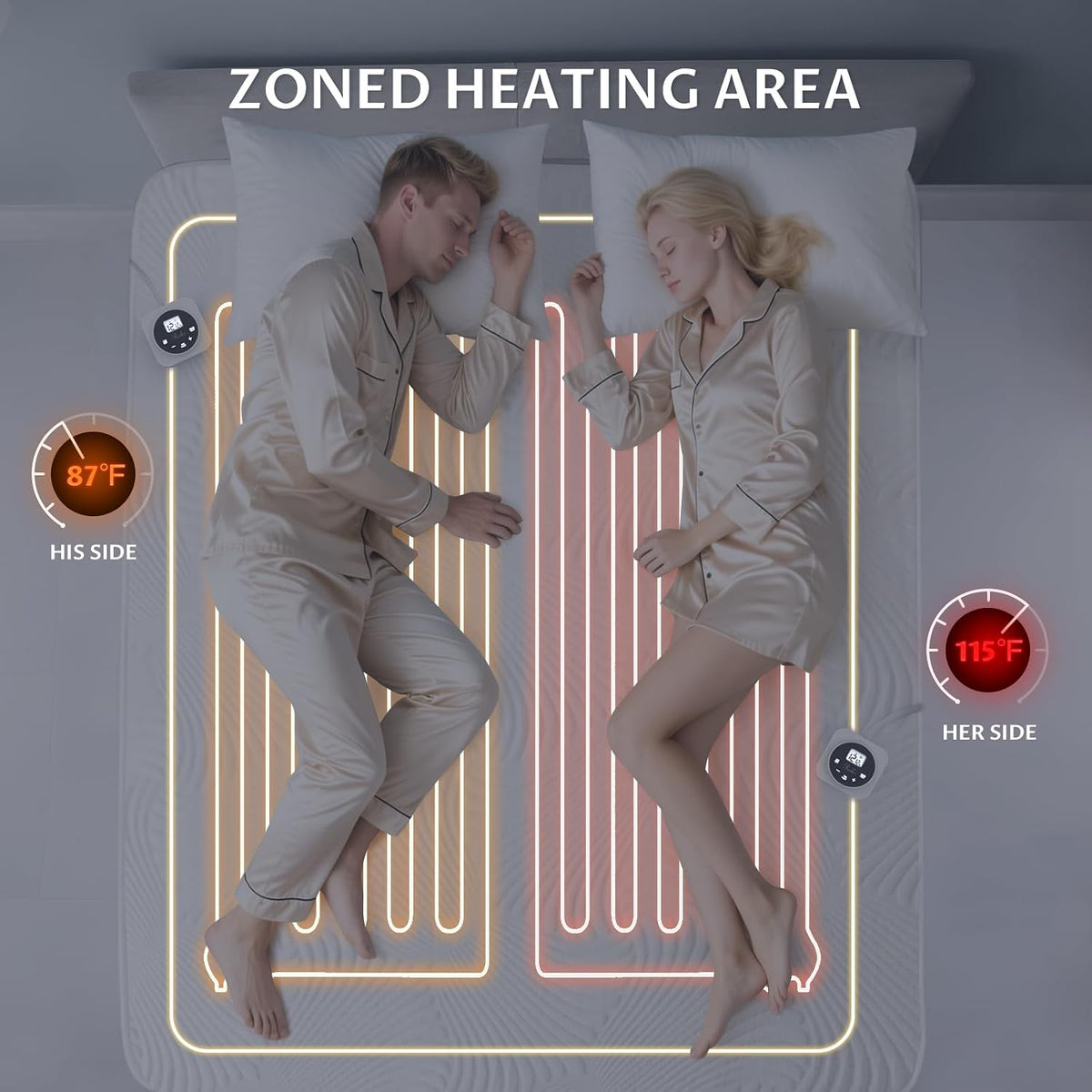 Heated Mattress Pad Foot Queen, 3D Air Fabric, Preheat & Memory for Winter
