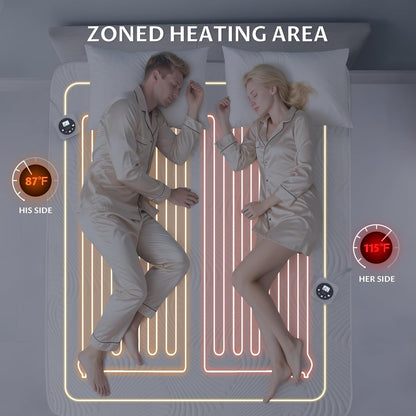 Heated Mattress Pad Foot Queen, 3D Air Fabric, Preheat & Memory for Winter