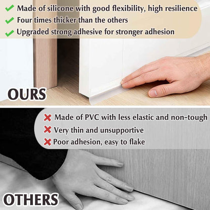 Weather Stripping Door Seal Strip 20 Feet, Silicone Seal Strip | Sealing Tape Draft Stopper for Shower Door Bottom, Self Adhesive Insulation Tape for Frame Window Glass Gap (Transparent