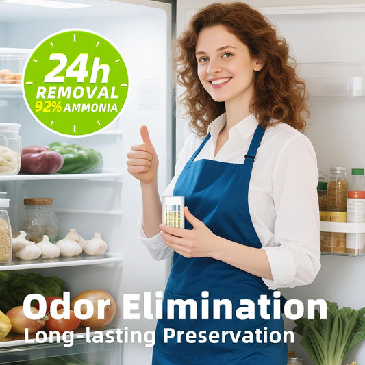 Strongest Refrigerator Deodorizer Odor Eliminator - 24h Fast Odor Removal, 12Months Long-Lasting Freshness, 1 pack