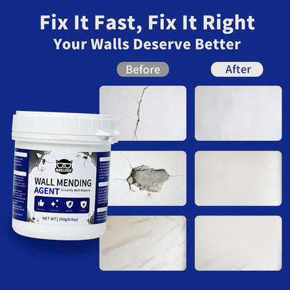 Drywall Patch Repair Kit - Drywall Repair Kit for Wall Texture, Holes, Cracks, Graffiti & Stains, Patches/Scrapers/Sandpaper/Texture Sponge/Putty Knife, Formaldehyde-Free, White (8.8oz)