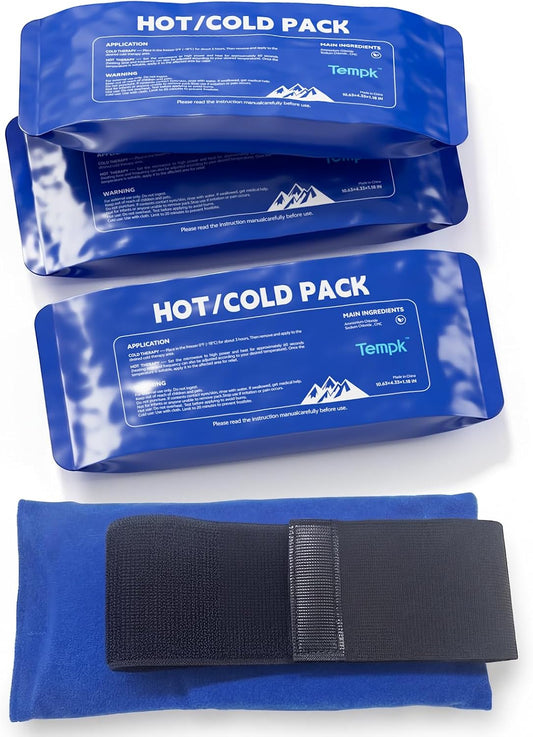 Reusable Hot and Cold Ice Packs for Injuries Long Lasting Reusable Gel Wraps for Shoulder Back Knee Joint Pain Muscle Soreness and After Surgery 3pcs with Strap 10.5"x4.3"x1.2"