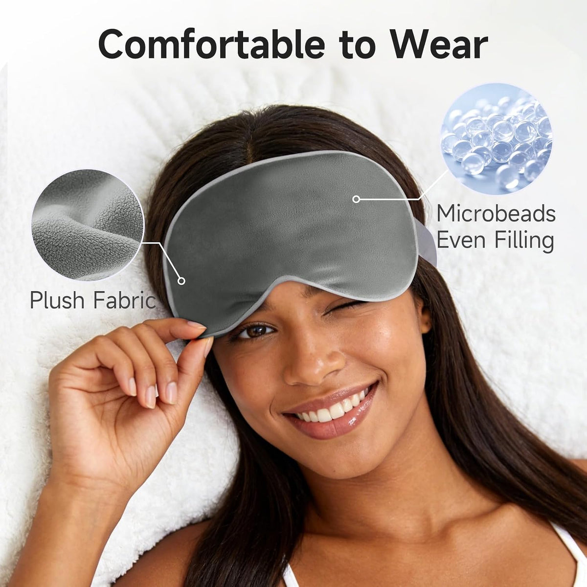 Umisleep Heated Eye Mask, Microwavable Moist Heat, Warm Compress, Purple