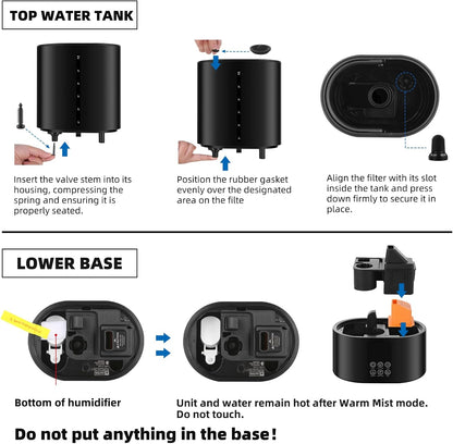 Coolfiqu 6L Humidifiers for Bedroom Large Room Home,Cool and Warm Humidifier for Baby and Plants Hot Mist Top Fill Desk Humidifier Oil Diffuser,Quiet,Auto Mode,360°Nozzle-Midnight Black(2026 Upgraded)