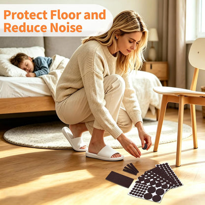 Felt Furniture Pads 300 Pieces, Furniture Pads for Hardwood Floors Black | Self-adhesive felt pads prevent scratches and noise, ideal for chair legs, suitable for hardwood floors and indoor furniture