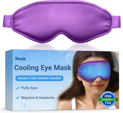 Cooling Eye Mask for Puffy Eyes: Fsa Eligible Items Hsa, Face Ice Eye Pack for Migraine After Surgery Relief - Reusable Cold Compress for Headaches Puffiness - Comfortable Weighted Fit Gel Sleep Mask
