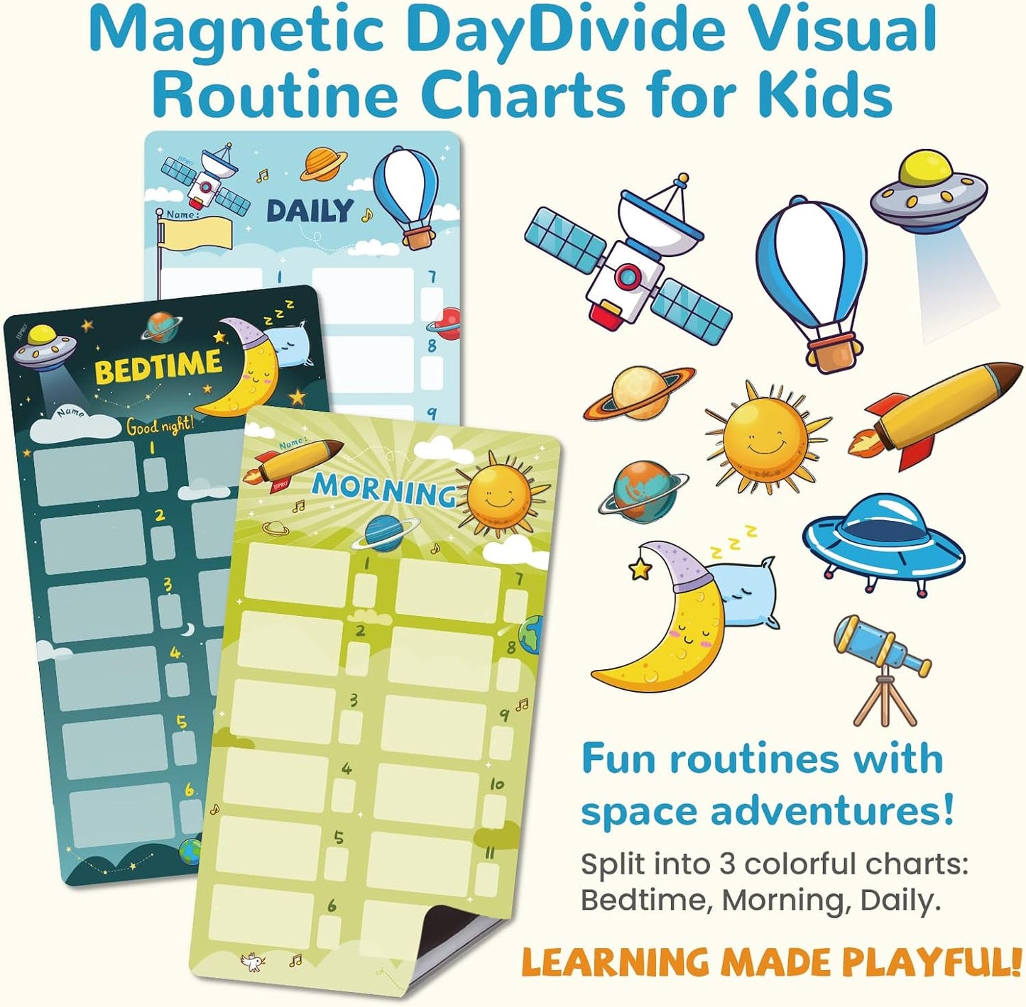 JJPRO Magnetic Bedtime/Morning/Daily Routine Chart for Kids with Reward Jar-Morning Routine Chart,Daily Checklist Reward Chart for Toddlers,Reward Jar for Kids,Cute Visual Schedule Board for Home