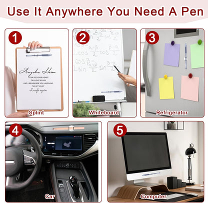 Jeffdad Magnetic Pen Pencil Holder - 4 Pcs Silicone Adjustable Holder for Refrigerator, Whiteboards, Office White Pen Holder (Black)