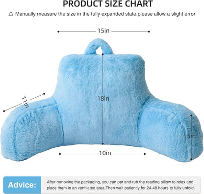 Aimuan Reading Pillow Bed Rest Wedge Adult Backrest Pillow with Arms Sitting in Bed Cushion Incline Rest Sleeping Pillow for Watching TV/Gaming/Relaxing, Ivory