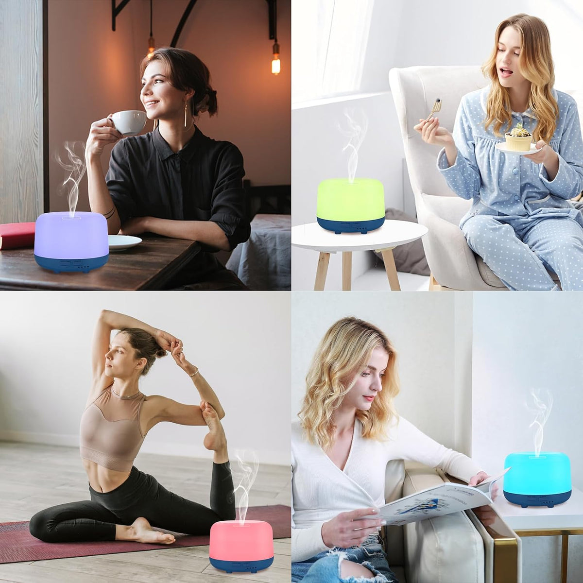 300ML Essential Oil Diffuser, Remote Control Ultrasonic Aromatherapy Oil Diffusers Cool Mist Humidifier, Waterless Auto-Off and 7 LED Light Colors for Bedroom, Yoga, SPA, Baby