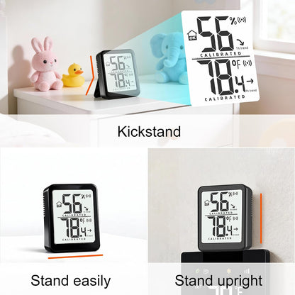 2 Pack Room Thermometer Small Hygrometer Indoor Humidity Monitor Sensor, Digital Temperature and Humidity Meter Gauge for Home, Baby Nursery, Reptile, Greenhouse - Battery Included