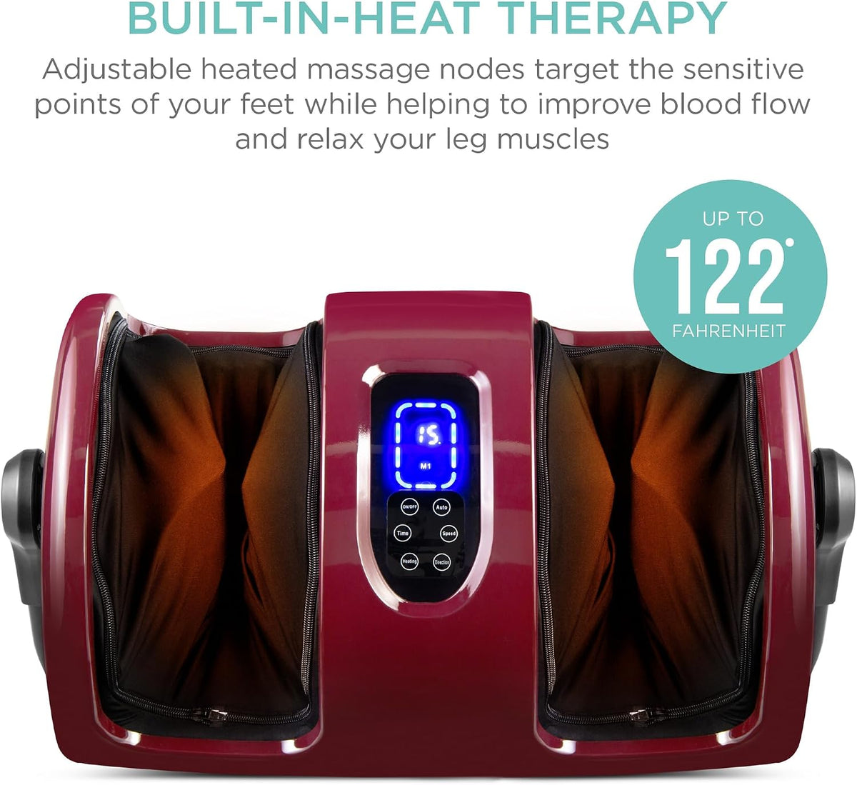 Best Choice Products Shiatsu Foot Massager with Heat for Plantar Fasciitis & Neuropathy, Kneading Foot & Calf Massager with Remote, 360° Adjustable Handle, Rolling & Compression Massage - Navy