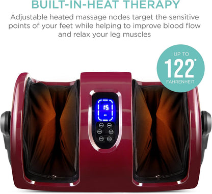 Best Choice Products Shiatsu Foot Massager with Heat for Plantar Fasciitis & Neuropathy, Kneading Foot & Calf Massager with Remote, 360° Adjustable Handle, Rolling & Compression Massage - Navy