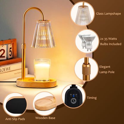Candle Warmer Lamp with Timer - Electric Candles Wax Warmers Glass Lamps