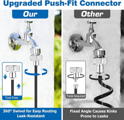 Mellbree Misters for Outside Patio 45FT/14M, Pre-Assembled Misting Cooling System with 12 Brass Nozzles & 3/4" Adapter, Outdoor Mister for Patio, Garden, Greenhouse, Pavilion, Dog House, Chicken Coop