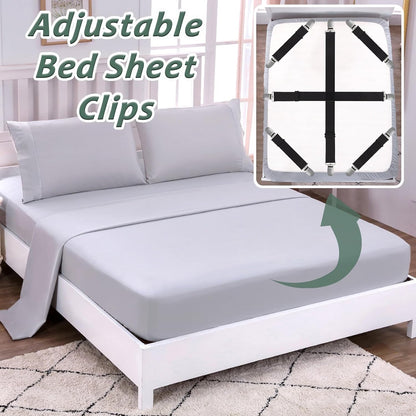 Tablecloth Clips, Multi-Use Sheet Holders for Tables & Beds, 6 Pack | Multi-use clips hold tablecloths and sheets neatly with hidden straps
