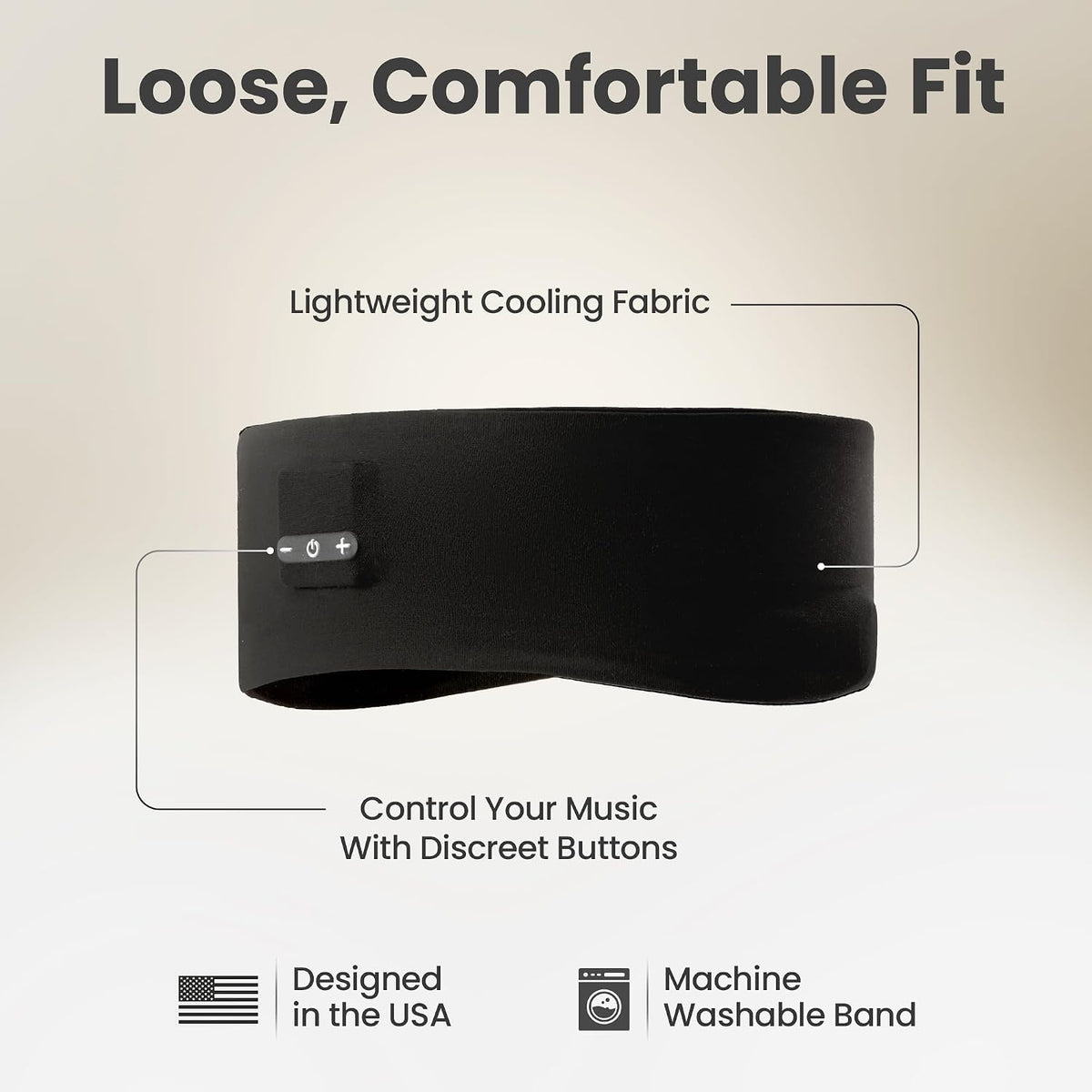 Back Bay Audio SleepSound Loose-Fitting Bluetooth Sleep Headband Speakers
