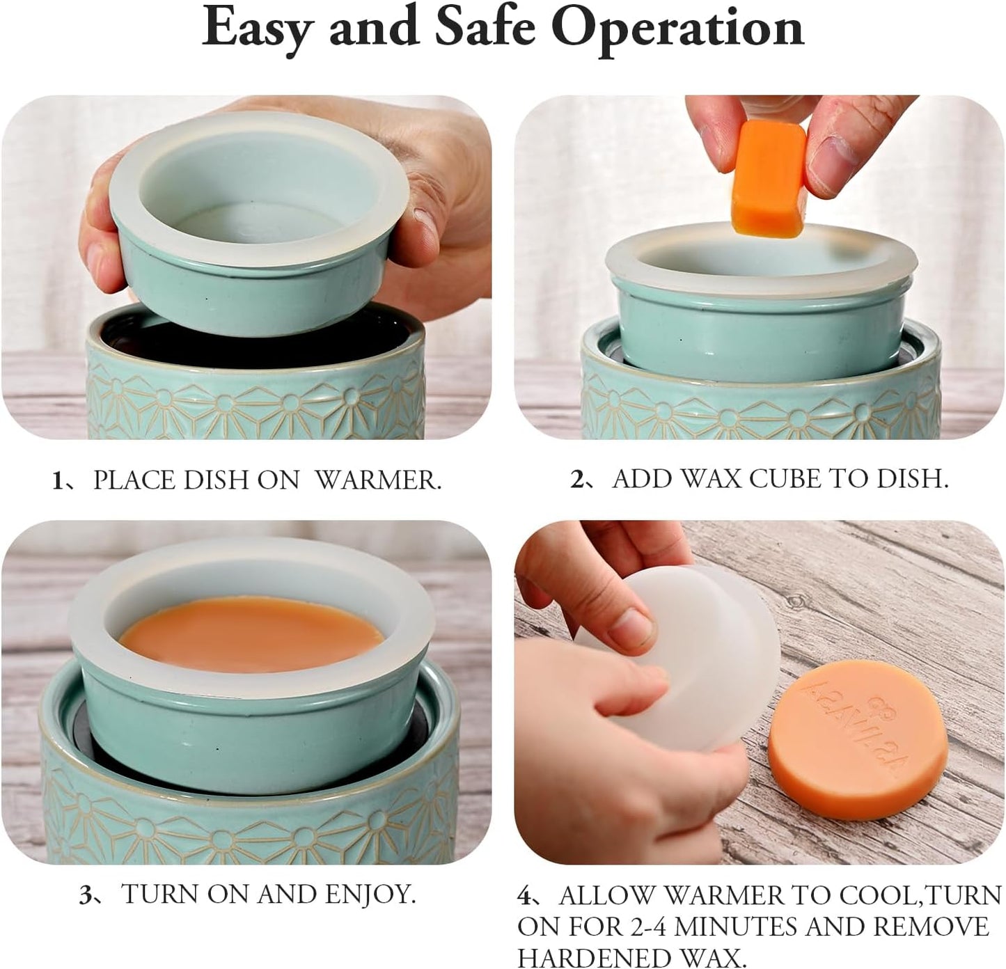ASAWASA 2PCS Smart Candle Warmer for Large Jar, Coffee Mug Warmers, with Gravity Switch Auto Shut-On/Off, Safely and evenly Release The Aroma, Keep The Drink Warmth, Best Ideals Valentines Day Gifts