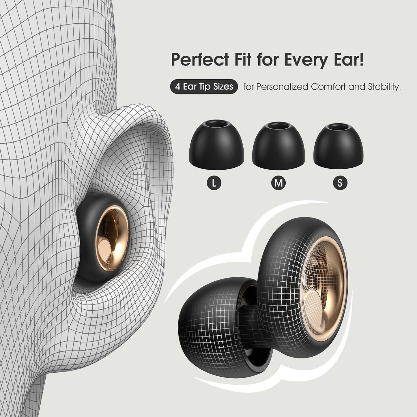 Noise Cancelling Ear Plugs for Sleeping, 60dB (SNR) Silicone Ear Plugs for Noise Reduction, Reusable Sleeping Earplugs for Snoring, Concert & Shooting Ear Protection(Charcoal Gray)