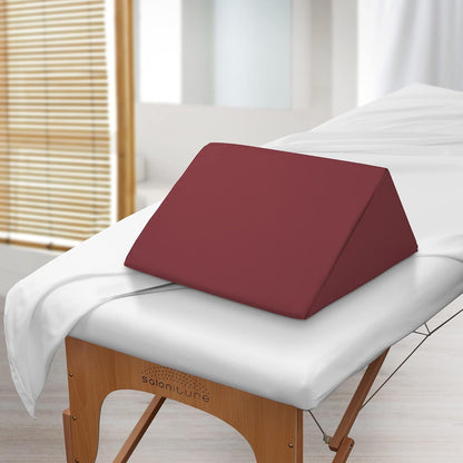 Saloniture Triangle Wedge Massage Table Bolster Under-Knee Pillow, Extra Large - 19 x 12 x 20 x 15.5 Inch - Black