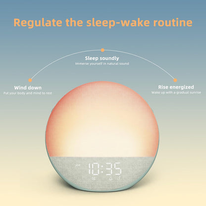 Odokee Sunrise Alarm Clock White Noise Machine: Natural Wake Up Light | Dimmable Clock with Bluetooth Speaker for Bedroom - 25 Sleep Sounds for Baby Adults Kids Putty