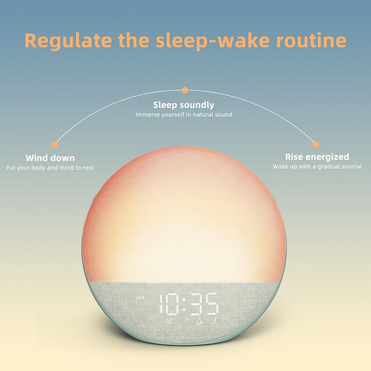 Odokee Sunrise Alarm Clock White Noise Machine: Natural Wake Up Light