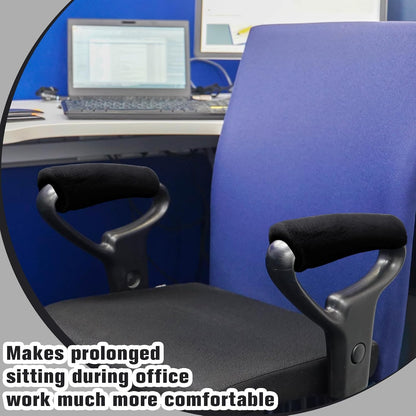 Threlaco 2 Pcs Wheelchair Armrest Covers Soft Fluffy Foam Wheelchair Armrest Pads Non Slip Arm Rest Cover Cushion Pad for Armchairs Office Chairs(Blue)