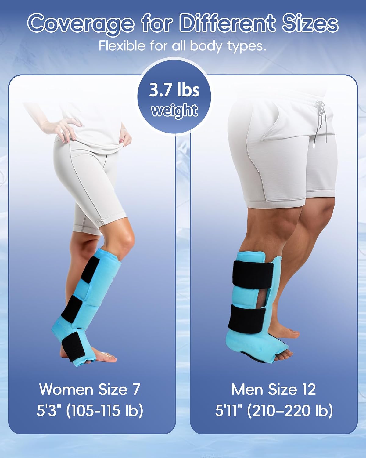 Comfytemp Ankle Foot Ice Pack Wrap for Plantar Fasciitis Relief, FSA Eligible HSA, Ankles Brace for Sprain Pain, Heel Spur, Swelling, Achilles Tendonitis, Hot Cold Gel Ice Pack for Injuries Reusable