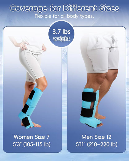 Comfytemp Ankle Foot Ice Pack Wrap for Plantar Fasciitis Relief, FSA Eligible HSA, Ankles Brace for Sprain Pain, Heel Spur, Swelling, Achilles Tendonitis, Hot Cold Gel Ice Pack for Injuries Reusable