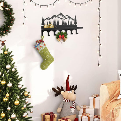 Key Holder for Wall, Metal Decorative Wall Mounted Mountain Key and Mail Holder with Shelf, 2 in 1 Key Hooks for Entryway, Front Door, Hallway, Key Organizer and Key Rack (10 Inches)