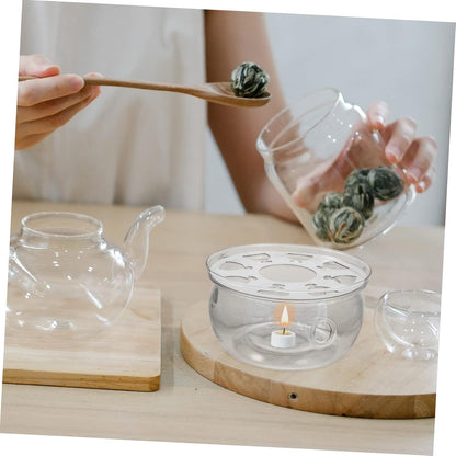 ABOOFAN Vintage Glass Teapot Warmer Retro Tea Stove Base for Heat Preservation Elegant Teapot Heating Tool for Home Office and Teahouse Use