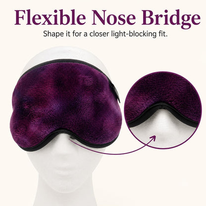 Dream Essentials Utopia Blackout Sleep Mask with Wide Cradle Band, Adjustable Plush Eye Mask for Side Sleepers, Flexible Nose Bridge, Handmade in USA, Travel & Naps