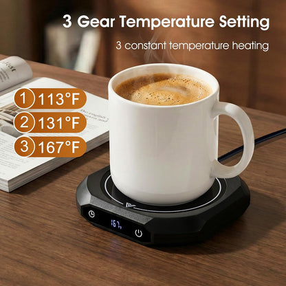 Coffee Mug Warmer with Timer for Desk, Auto Shut Off, Pink | 40W Fast Warmer & 3 Temp; Smart 1-12H Timer & Auto Shut-Off; Compact Pink Hot Plate for Desk; Ideal Gift for Mom & Wife