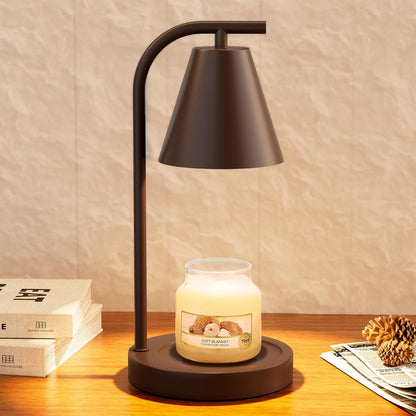 Brown Candle Warmer Lamp with Timer-Electric Candle Light for Bedroom Decor, Aromatherapy at Home | Gifts for Men | Home Gift Ideas